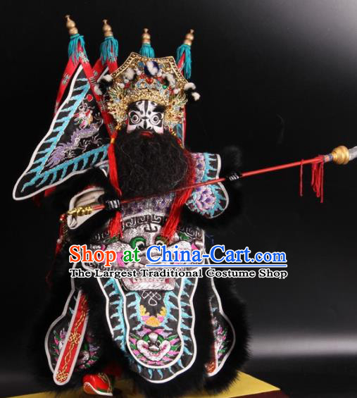 Traditional Chinese Handmade General Zhang Fei Puppet String Puppet Wooden Image Marionette Puppets Arts Collectibles