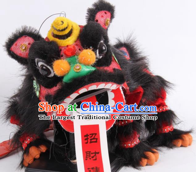 Traditional Chinese Handmade Black Lion Puppet Marionette Puppets String Puppet Wooden Image Arts Collectibles