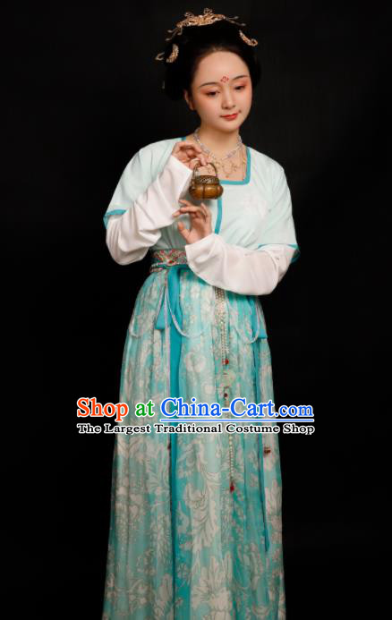 Chinese Traditional Tang Dynasty Las Meninas Hanfu Dress Ancient Drama Court Maid Replica Costumes for Women