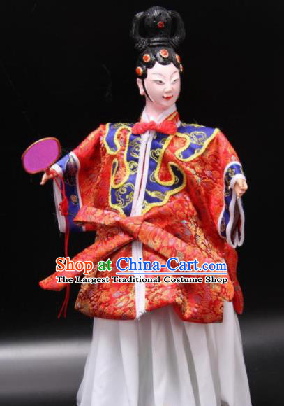 Traditional Chinese Handmade Red Dress Diva Puppet Marionette Puppets String Puppet Wooden Image Arts Collectibles