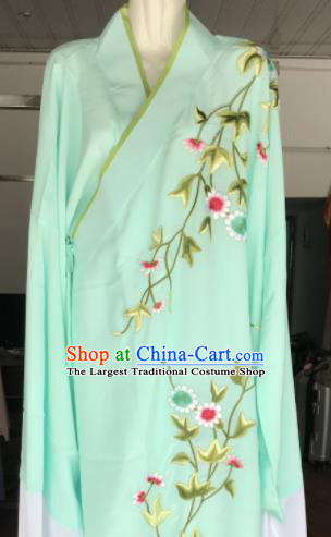 Traditional Chinese Huangmei Opera Niche Costumes Ancient Scholar Embroidered Green Robe for Men