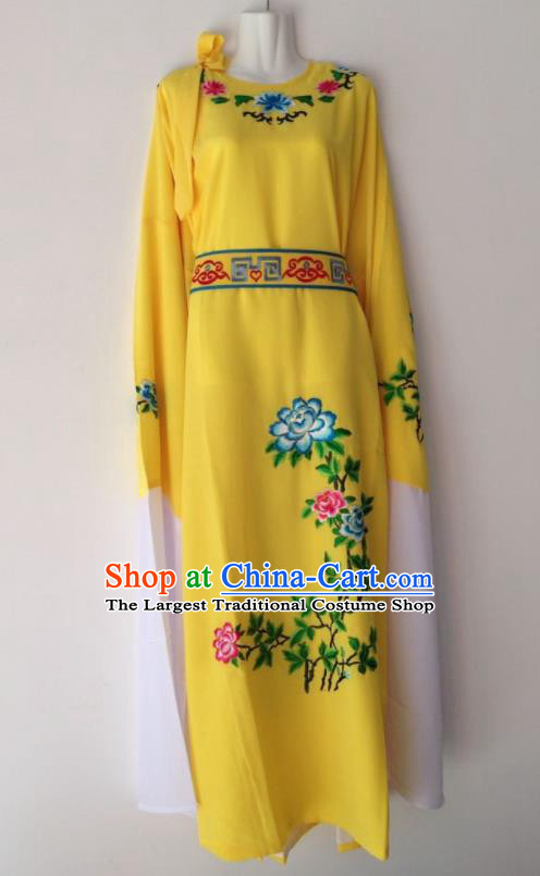 Traditional Chinese Huangmei Opera Niche Bright Yellow Robe Ancient Gifted Scholar Costume for Men