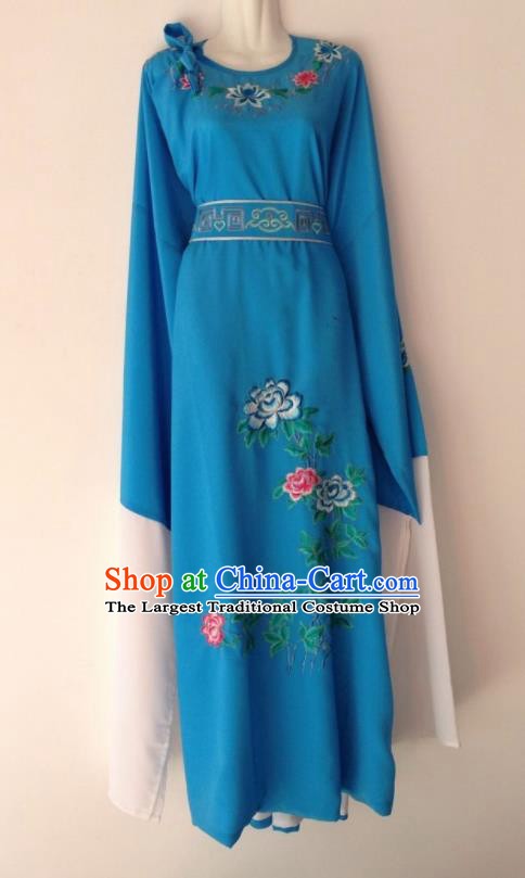 Traditional Chinese Huangmei Opera Niche Deep Blue Robe Ancient Gifted Scholar Costume for Men