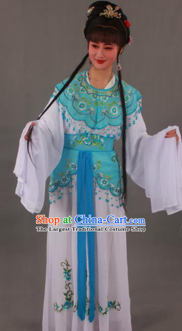 Handmade Traditional Chinese Beijing Opera Peri Blue Dress Ancient Nobility Lady Costumes for Women