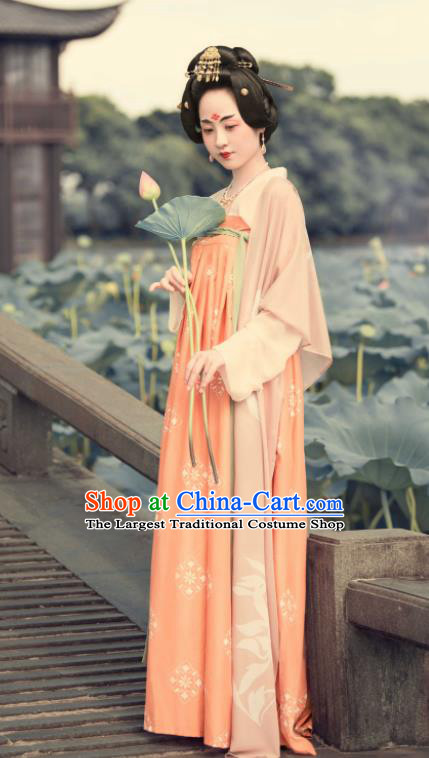 Traditional Chinese Tang Dynasty Court Lady Hanfu Dress Ancient Palace Maidservant Replica Costumes for Women