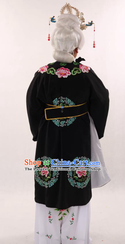 Traditional Chinese Peking Opera Stand By Black Dress Ancient Dowager Countess Costume for Women