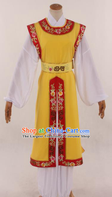Traditional Chinese Huangmei Opera Niche Yellow Clothing Ancient Prince Costume for Men