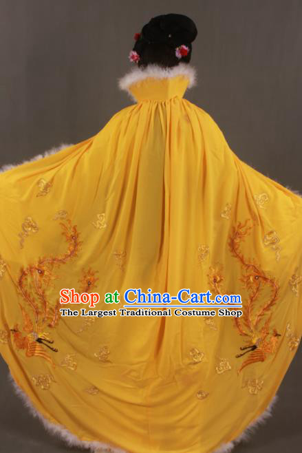 Traditional Chinese Peking Opera Actress Yellow Cloak Ancient Imperial Consort Wang Zhaojun Costume for Women