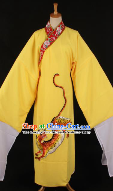 Traditional Chinese Shaoxing Opera Niche Yellow Robe Ancient Gifted Scholar Costume for Men