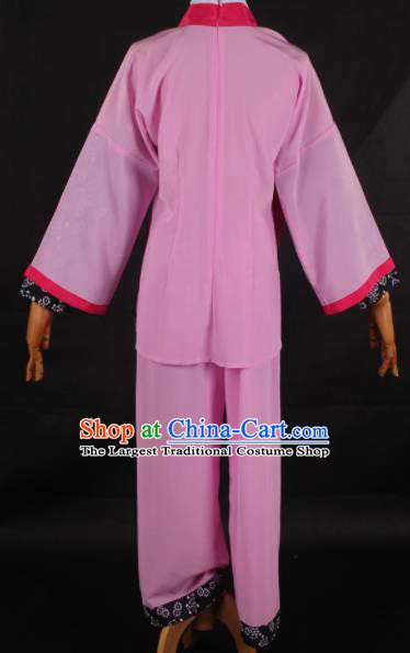 Traditional Chinese Shaoxing Opera Maidservants Pink Clothing Ancient Peking Opera Poor Lady Costume for Women