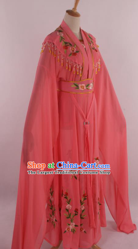Chinese Traditional Shaoxing Opera Diva Goddess Peach Pink Dress Ancient Peking Opera Actress Costume for Women