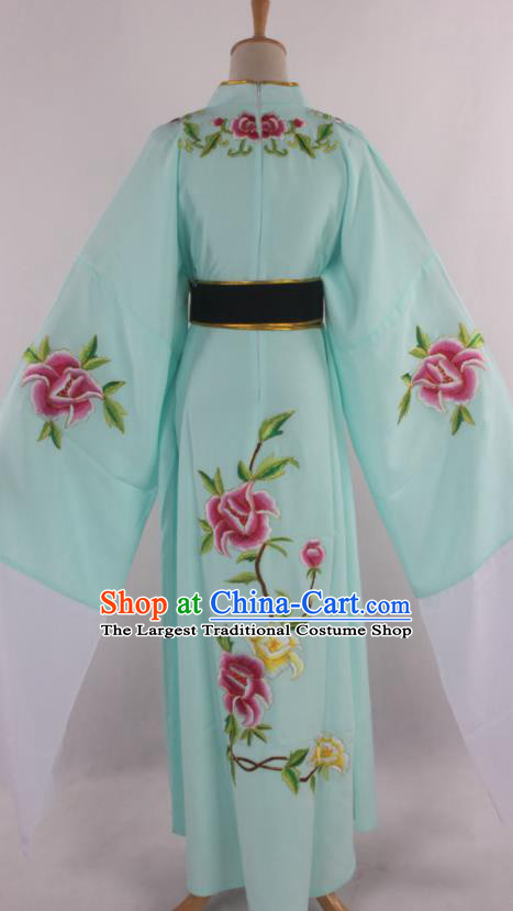 Traditional Chinese Shaoxing Opera Niche Scholar Embroidered Green Robe Ancient Nobility Childe Costume for Men