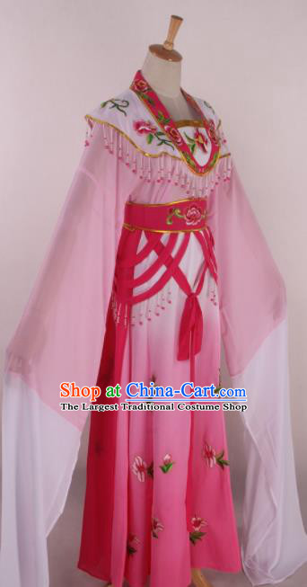 Chinese Beijing Opera Diva Pink Dress Ancient Traditional Peking Opera Court Princess Costume for Women