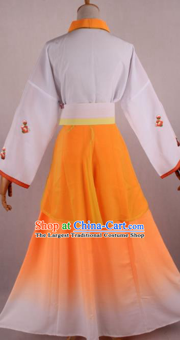 Chinese Beijing Opera Village Girl Orange Dress Ancient Traditional Peking Opera Maidservant Costume for Women