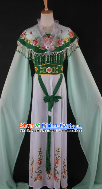 Professional Chinese Beijing Opera Peri Green Dress Ancient Traditional Peking Opera Diva Costume for Women