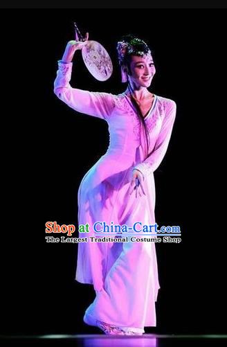 Traditional Chinese Classical Dance Cai Die Fei Wu Costume Folk Dance Dress for Women