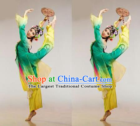 Traditional Chinese Classical Dance Fang Chun Xing Costume Beijing Opera Dance Green Dress for Women