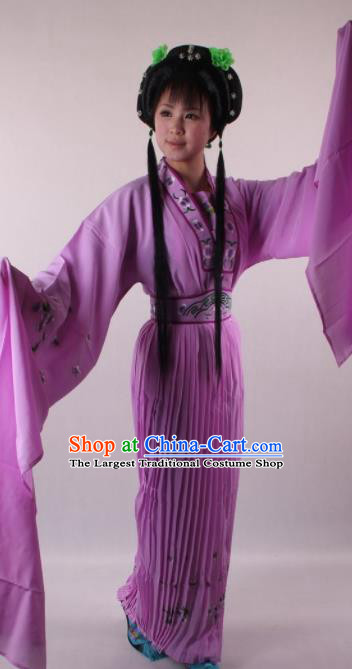 Professional Chinese Shaoxing Opera Princess Purple Dress Ancient Traditional Peking Opera Young Lady Costume for Women