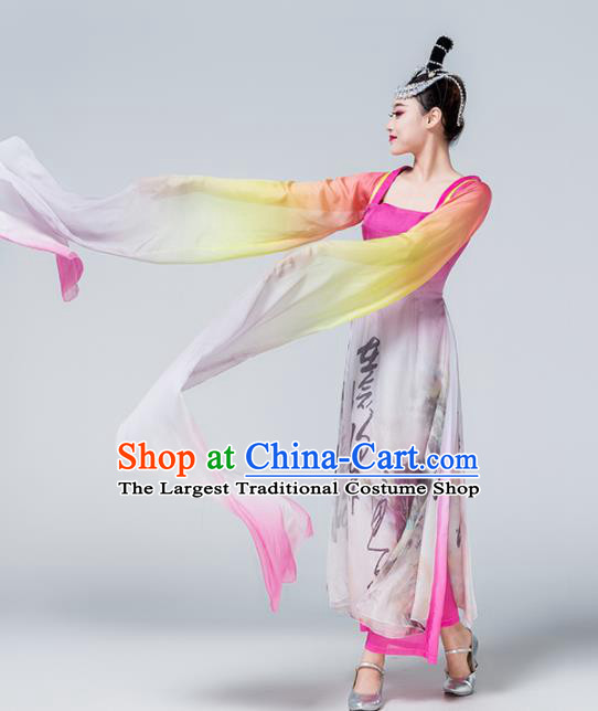 Traditional Chinese Spring Festival Gala Classical Dance Dress Stage Show Water Sleeve Dance Costume for Women