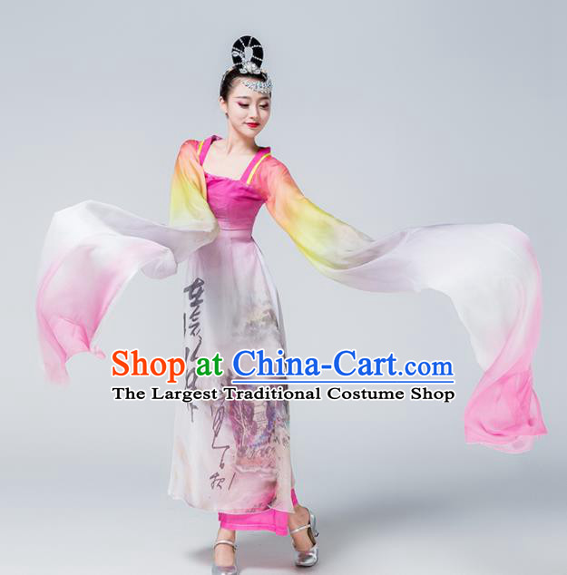 Traditional Chinese Spring Festival Gala Classical Dance Dress Stage Show Water Sleeve Dance Costume for Women