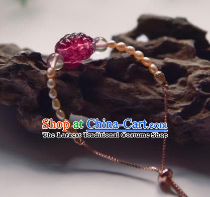 Chinese Ancient Jewelry Accessories Pearls Bracelet Traditional Hanfu Bangle for Women