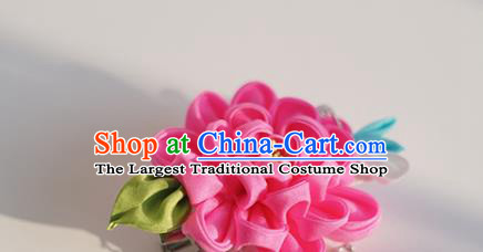 Japanese Geisha Kimono Rosy Peony Hair Claw Hairpins Traditional Yamato Hair Accessories for Women