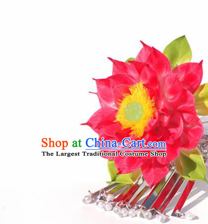 Japanese Geisha Kimono Pink Peony Bells Tassel Hairpins Traditional Yamato Hair Accessories for Women