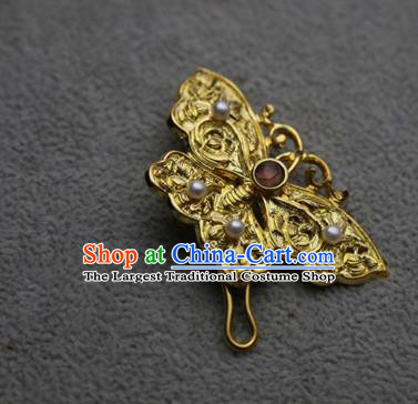 Chinese Ancient QueenGolden Butterfly Hair Claw Hairpins Traditional Hanfu Hair Clip Hair Accessories for Women