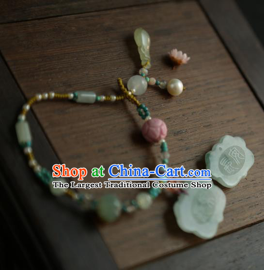 Chinese Ancient Court Jade Bracelet Traditional Princess Hanfu Jewelry Accessories for Women