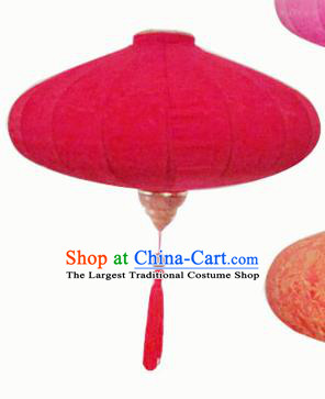 Chinese Traditional Red Saucer Shaped Hanging Lantern Wedding Handmade Palace Lanterns