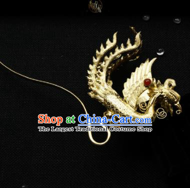 Chinese Ancient Ming Dynasty Queen Phoenix Hairpins Golden Hair Clip Traditional Hanfu Hair Accessories for Women