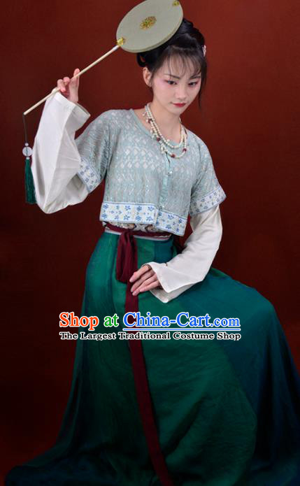 Chinese Traditional Tang Dynasty Palace Menservants Replica Costumes Ancient Court Maid Hanfu Dress for Women