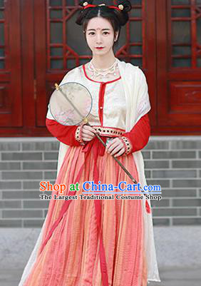 Chinese Traditional Tang Dynasty Palace Lady Replica Costumes Ancient Court Maid Hanfu Dress for Women