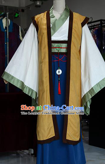 Chinese Ancient Drama Royal Highness Costumes Traditional Han Dynasty Swordsman Clothing for Men