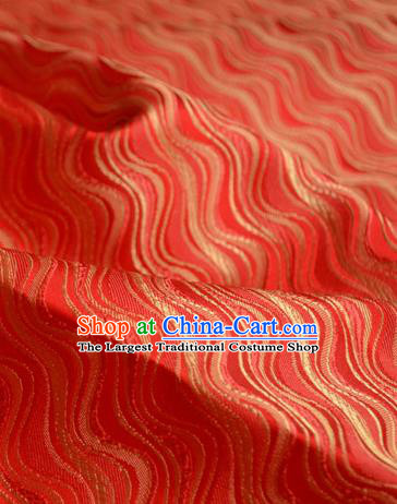 Traditional Chinese Royal Pattern Design Red Brocade Silk Fabric Asian Satin Material