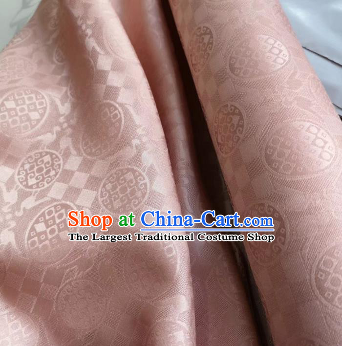 Traditional Chinese Royal Pattern Design Pink Brocade Silk Fabric Asian Satin Material