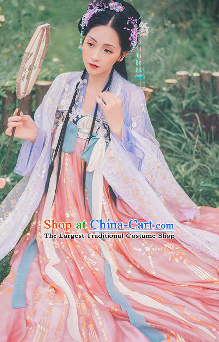 Traditional Chinese Tang Dynasty Court Princess Hanfu Dress Ancient Goddess Replica Costumes for Women