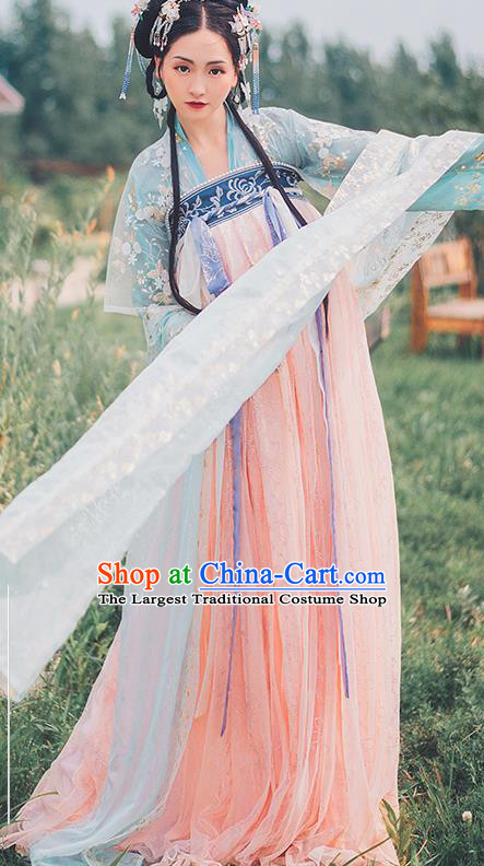 Traditional Chinese Tang Dynasty Palace Hanfu Dress Ancient Court Princess Replica Costumes for Women