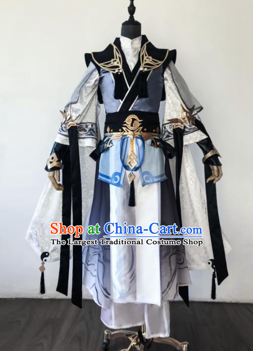 Chinese Ancient Drama Cosplay Taoist General Clothing Traditional Hanfu Swordsman Costume for Men