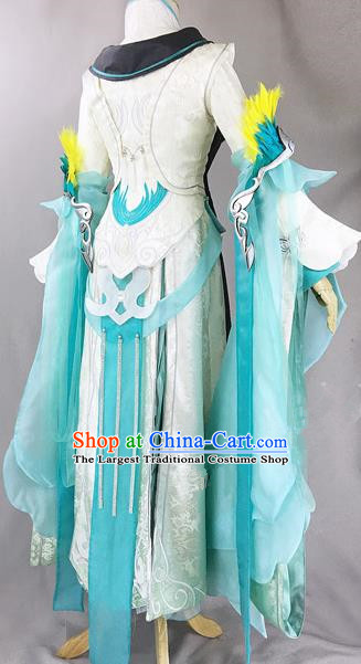 Chinese Ancient Cosplay Heroine Princess White Dress Traditional Hanfu Female Swordsman Costume for Women