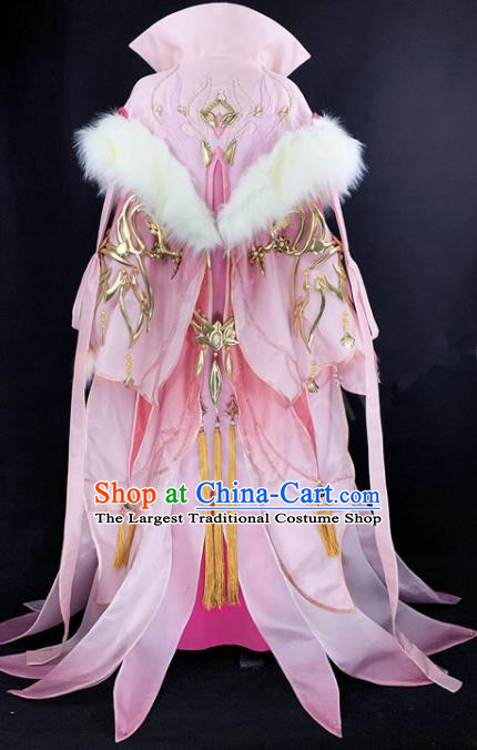 Chinese Ancient Cosplay Imperial Consort Pink Dress Traditional Hanfu Female Swordsman Costume for Women