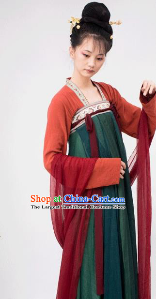 Chinese Traditional Tang Dynasty Palace Attendant Replica Costumes Ancient Court Maid Hanfu Dress for Women