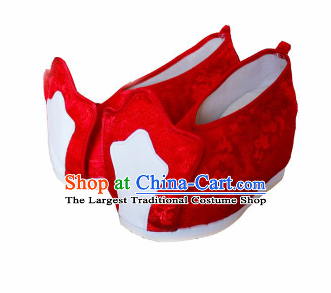 Asian Chinese Traditional Wedding Red Satin Shoes Ancient Princess Shoes Hanfu Shoes for Women