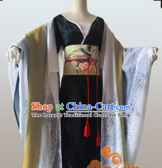 Chinese Traditional Cosplay Geisha Fairy Dress Custom Ancient Qin Dynasty Imperial Consort Costume for Women
