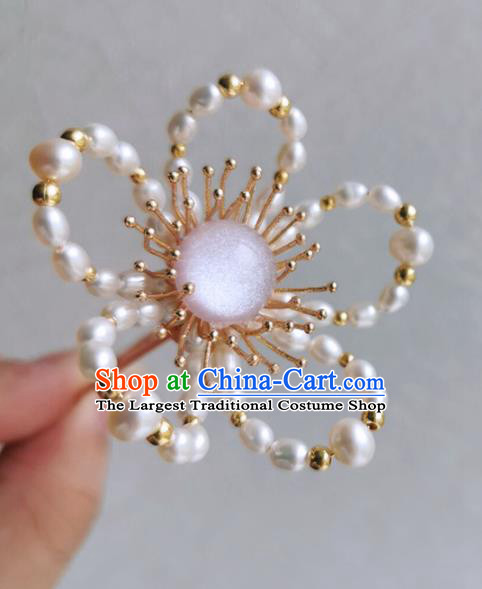 Chinese Ancient Princess Pearls Hair Clip Hairpins Traditional Handmade Hanfu Hair Accessories for Women