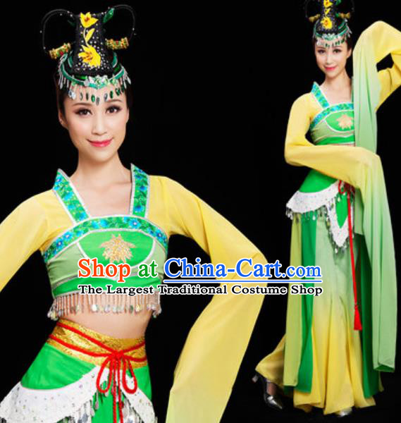 Chinese Spring Festival Gala Water Sleeve Dress Traditional Classical Dance Costume for Women