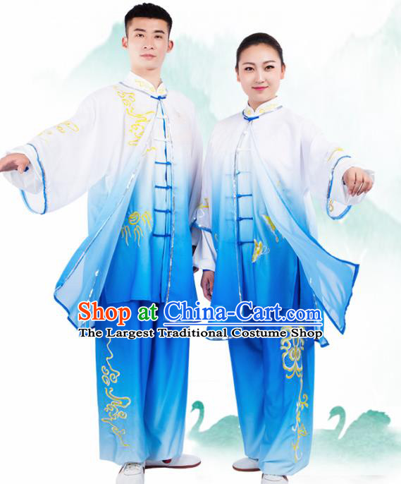 Chinese Traditional Martial Arts Competition Embroidered Butterfly Costume Kung Fu Tai Chi Training Clothing for Men