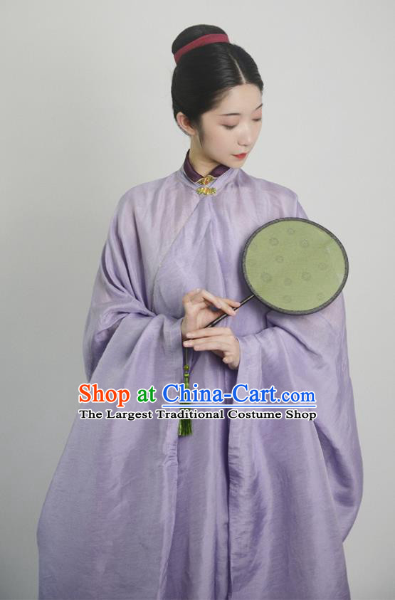 Traditional Chinese Ming Dynasty Young Mistress Purple Hanfu Dress Ancient Nobility Lady Replica Costumes for Women
