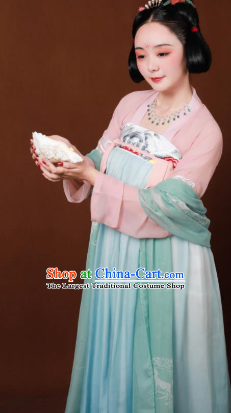 Traditional Chinese Tang Dynasty Court Maid Hanfu Dress Ancient Drama Palace Replica Costumes for Women