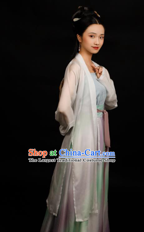 Traditional Chinese Song Dynasty Palace Princess Hanfu Dress Ancient Drama Court Lady Replica Costumes for Women